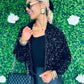Jack Sequin Bomber Jacket Black