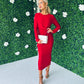 Tatum Lurex Detailed Dress Rouge
