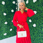 Kerri Hem Detail Wrap Dress Rouge