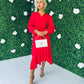 Kerri Hem Detail Wrap Dress Rouge