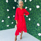 Kerri Hem Detail Wrap Dress Rouge