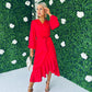 Kerri Hem Detail Wrap Dress Rouge