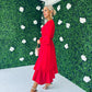 Kerri Hem Detail Wrap Dress Rouge