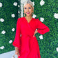 Kerri Hem Detail Wrap Dress Rouge