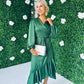 Kerri Hem Detail Wrap Dress Forest