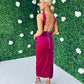 Ronah Velvet Detailed Dress Magenta