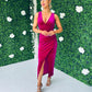 Ronah Velvet Detailed Dress Magenta