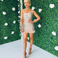 Nova Sequin & Feather Mini Dress Gold