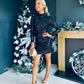 Bri Sequin Detail Mini Dress Black