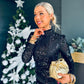 Bri Sequin Detail Mini Dress Black