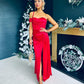 Alice Drape Detail Dress Rouge