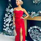 Alice Drape Detail Dress Rouge