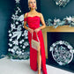 Alice Drape Detail Dress Rouge