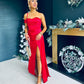 Alice Drape Detail Dress Rouge