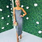 Sienna Chain Detail Slinky Dress Silver