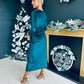 Rily Velvet Drape Detail Dress Forest