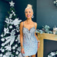 Marion Sequin Occasion Mini Dress Silver
