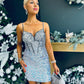 Marion Sequin Occasion Mini Dress Silver