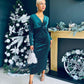 Ollie Knot Detail Velvet Dress Forest