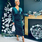 Ollie Knot Detail Velvet Dress Forest