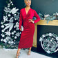 Ollie Knot Detail Velvet Dress Rouge