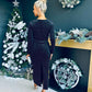 Ollie Knot Detail Velvet Dress Black