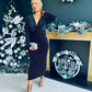 Ollie Knot Detail Velvet Dress Black