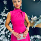 Kole Gathered Occasion Dress Magenta