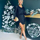 Celia Cowl Neck Sequin Mini Dress Black