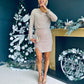 Celia Cowl Neck Sequin Mini Dress Taupe