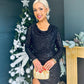 Celia Cowl Neck Sequin Mini Dress Black
