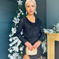 Celia Cowl Neck Sequin Mini Dress Black