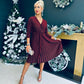 Mabel Pleat Mini Dress Ruby