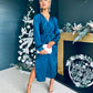 Cameron Knot & Feather Detail Dress Teal