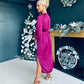 Cameron Knot & Feather Detail Dress Berry