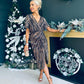 Isla Metallic Midi Dress Gold & Black