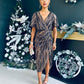 Isla Metallic Midi Dress Gold & Black