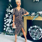 Isla Metallic Midi Dress Gold & Black
