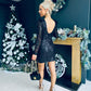 Jolie Sequin Occasion Mini Dress Black