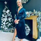 Rily Velvet Drape Detail Dress Topaz