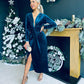 Rily Velvet Drape Detail Dress Topaz
