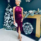 Alessa Velvet Halterneck Midi Dress Wine