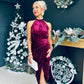 Alessa Velvet Halterneck Midi Dress Wine