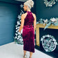Alessa Velvet Halterneck Midi Dress Wine