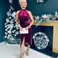 Alessa Velvet Halterneck Midi Dress Wine