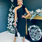 Danielle Shoulder Detail Midaxi Dress Black