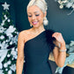 Danielle Shoulder Detail Midaxi Dress Black