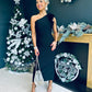 Danielle Shoulder Detail Midaxi Dress Black