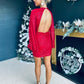 Hayden Sequin Drape Sleeve Mini Dress Rouge