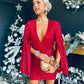 Hayden Sequin Drape Sleeve Mini Dress Rouge